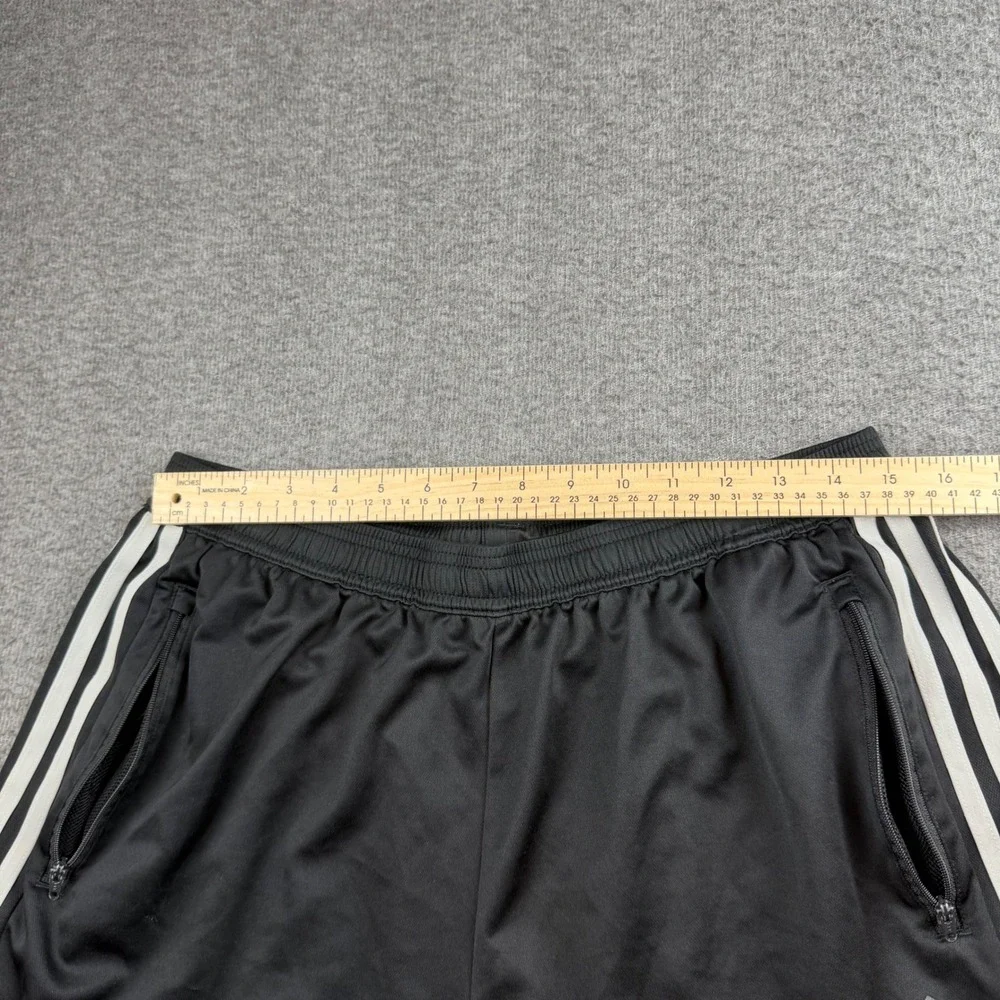 Adidas Athletic Shorts Men's XL Black Primeblue Aeroready 3-Stripe Zip Pockets